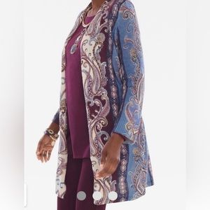 Chicos scroll print cardigan Large